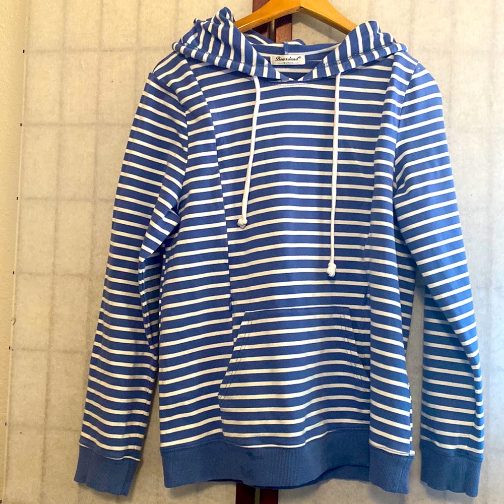 Bearsland Blue and White Striped Women's Sweater